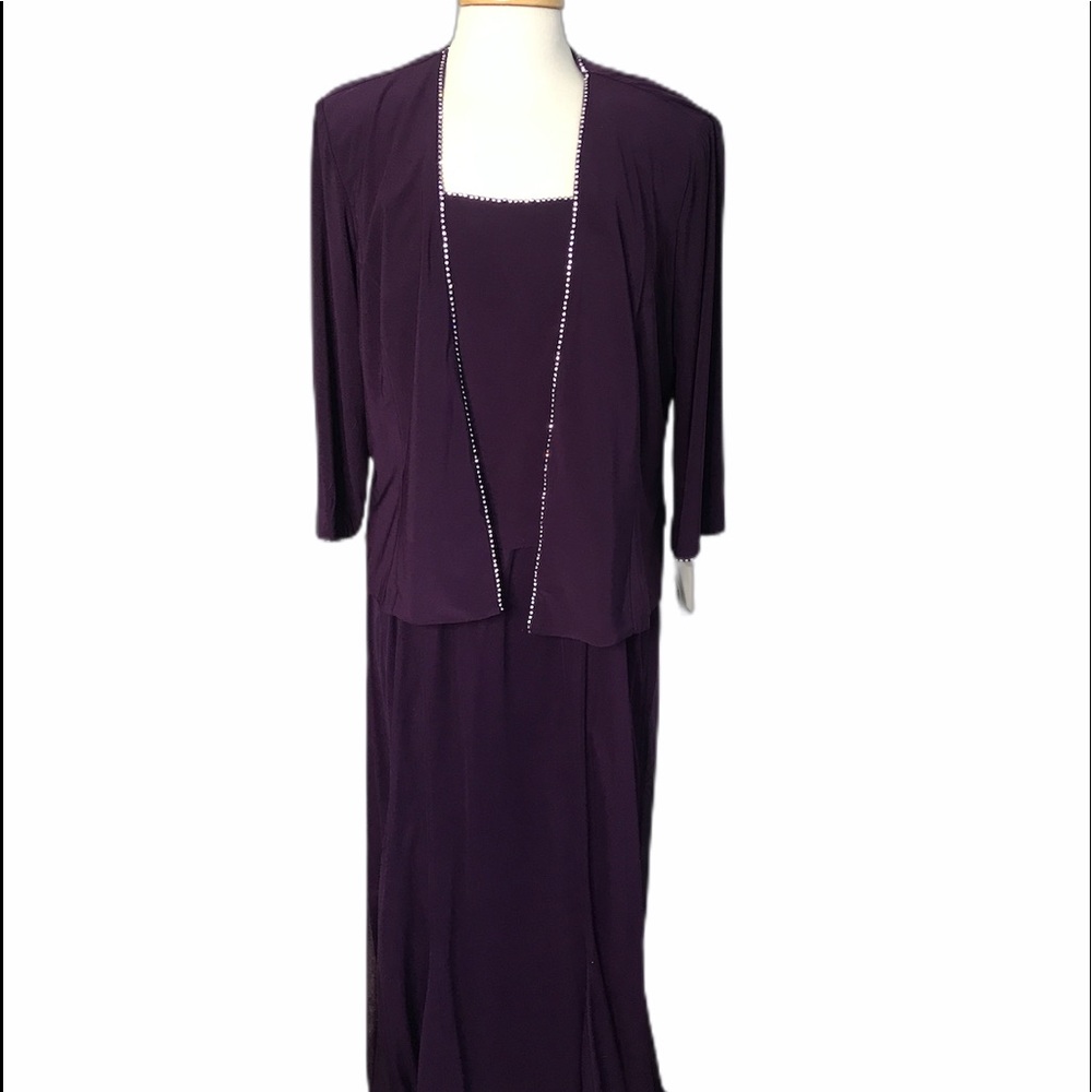 Alex Evenings 2 piece Gown Eggplant Purple